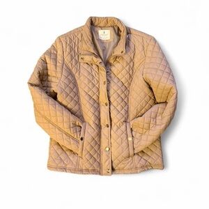 Jade & Ivory Beige Quilted Jacket Women’s M- L Lightweight Neutral Fall Coat